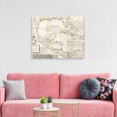 Kaart van het Caribisch gebied | 1715 Canvas Afdruk (Insitu (Woonkamer))