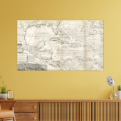 Kaart van het Caribisch gebied | 1715 Canvas Afdruk (Insitu (Woonkamer))