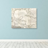 Kaart van het Caribisch gebied | 1715 Canvas Afdruk (Insitu (Houten vloer))