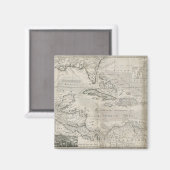 Kaart van het Caribisch gebied | 1715 Magneet (Voorkant / Achterkant)