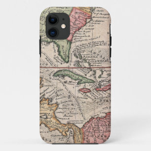  kaart van het Caribisch gebied (1732) iPhone 11 Hoesje