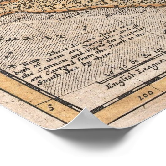  kaart van het Caribisch gebied (1732) Poster (Hoek)