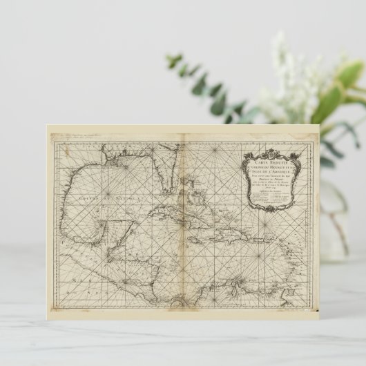 Kaart van het Caribisch gebied (1749) (Staand voorkant)