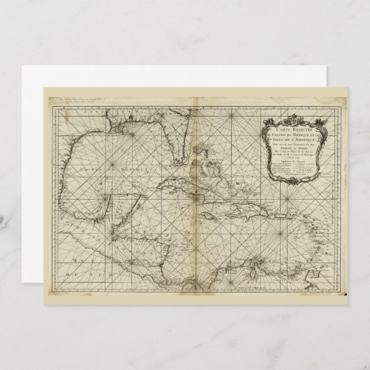 Kaart van het Caribisch gebied (1749) (Voorkant / Achterkant)