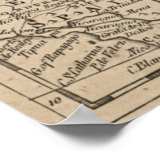  kaart van het Caribisch gebied (1763) Poster (Hoek)