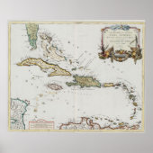  kaart van het Caribisch gebied (1779) Poster (Voorkant)