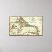  kaart van het Caribisch gebied (1834) Canvas Afdruk (Voorkant)