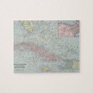 kaart van het Caribisch gebied (1901) Legpuzzel