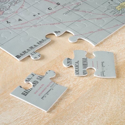  kaart van het Caribisch gebied (1901) Legpuzzel (Zijkant)