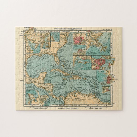  kaart van het Caribisch gebied (1906) Legpuzzel (Horizontaal)