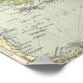 kaart van het Caribisch gebied en de Westelijke I Poster (Hoek)