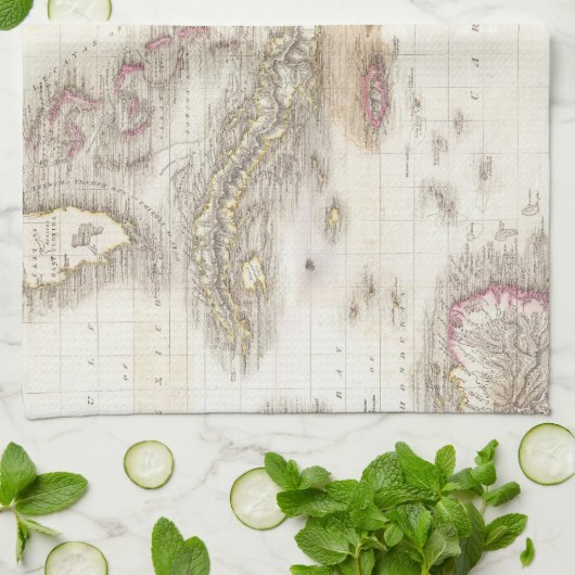  kaart van het Caribisch gebied Theedoek (Gevouwen)