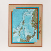 Kaart van het Caribische Zee en de eilanden Legpuzzel (Verticaal)