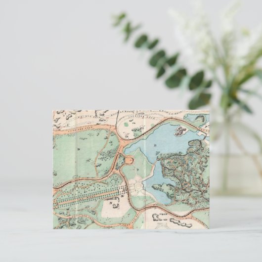  kaart van het centrale park (1860) (Staand voorkant)