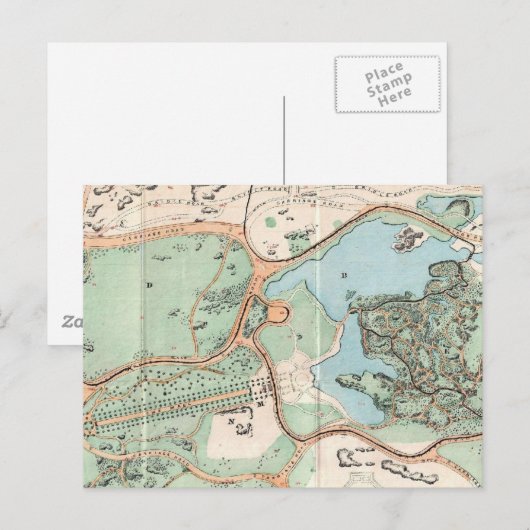  kaart van het centrale park (1860) (Voorkant / Achterkant)