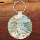  kaart van het centrale park (1860) sleutelhanger (Voorkant)