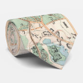 kaart van het centrale park (1860) stropdas (Opgerold)