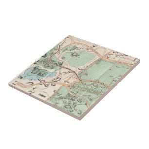  kaart van het centrale park (1860) tegeltje