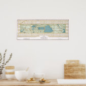 kaart van het centrale park. New York, 1875 Poster (Keuken)