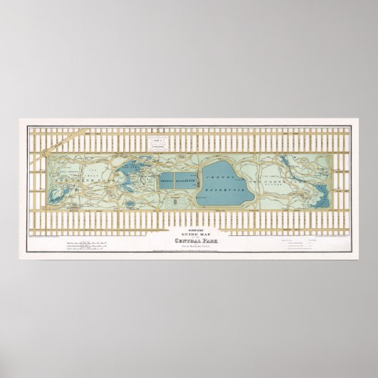 kaart van het centrale park. New York, 1875 Poster (Voorkant)