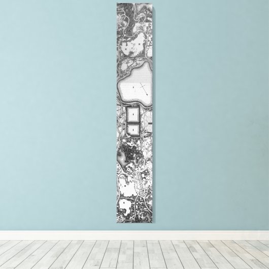  kaart van het centrale park NYC (1879) Canvas Afdruk (Insitu (Houten vloer))