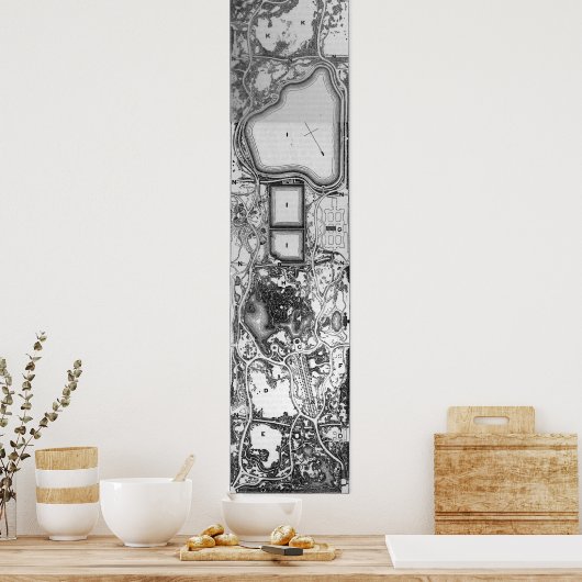  kaart van het centrale park NYC (1879) Poster (Keuken)