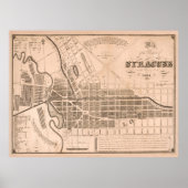  kaart van het centrum Syracuse NY (1834) Poster (Voorkant)