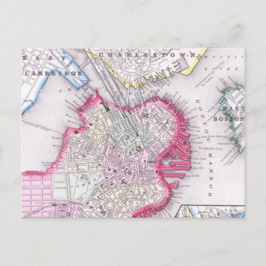 kaart van het centrum van Boston (1864) (Voorkant)