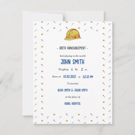 Kaart van het certificaat van kennisgeving van geb (Voorkant)