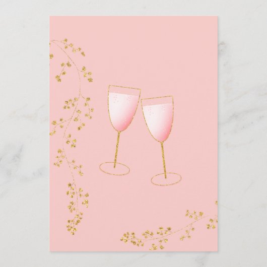 Kaart van het Champagne Toast Menu van Roze en Gol (Achterkant)