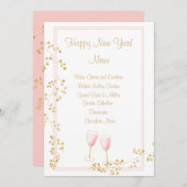 Kaart van het Champagne Toast Menu van Roze en Gol (Voorkant / Achterkant)