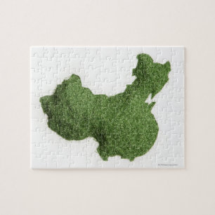 Kaart van het Chinese vasteland van gras Legpuzzel