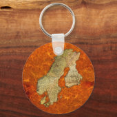 Kaart van het Collectie van de Reizen van SCANDINA Sleutelhanger (Voorkant)