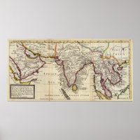Kaart van het continent Oost-Indies