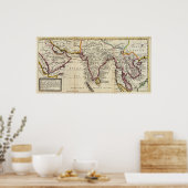 Kaart van het continent Oost-Indies Poster (Keuken)