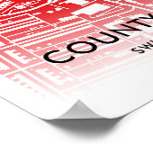 Kaart van het County Ground Stadium - Home of Swin Poster (Hoek)