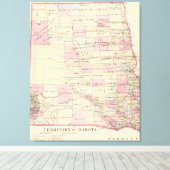  kaart van het Dakota-gebied (1880) Canvas Afdruk (Insitu (Houten vloer))