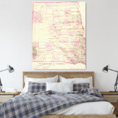  kaart van het Dakota-gebied (1880) Canvas Afdruk (Insitu (Slaapkamer))
