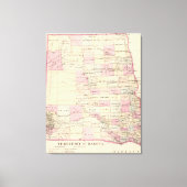  kaart van het Dakota-gebied (1880) Canvas Afdruk (Voorkant)