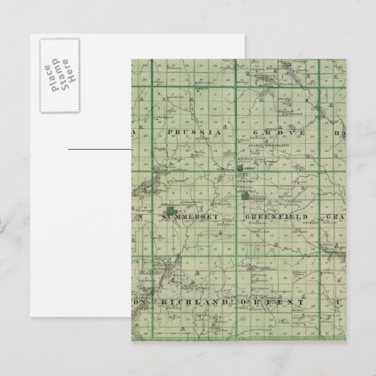 Kaart van het district Adair, staat Iowa (Voorkant / Achterkant)