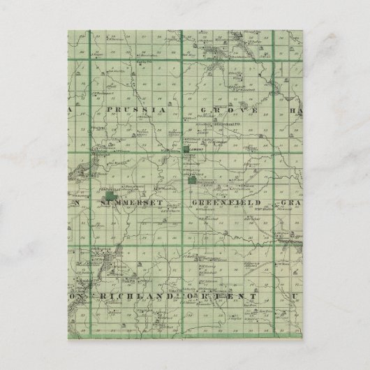 Kaart van het district Adair, staat Iowa (Voorkant)