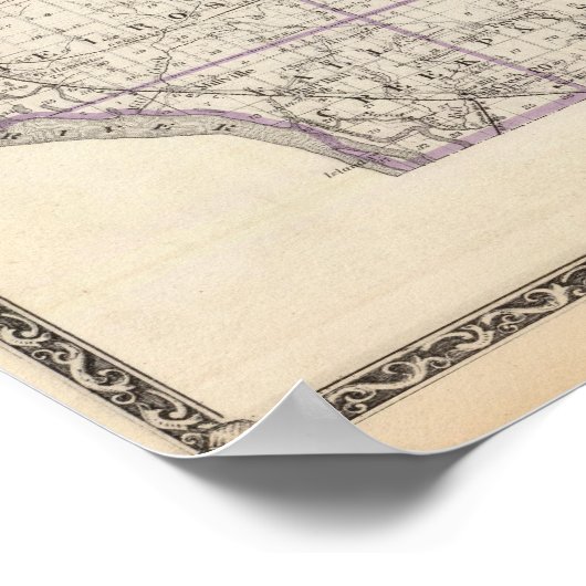 Kaart van het district Adams Poster (Hoek)