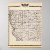 Kaart van het district Adams Poster (Voorkant)