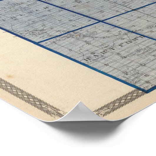 Kaart van het district Adams Poster (Hoek)