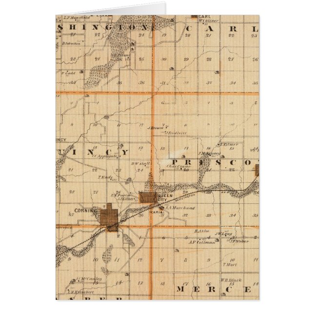Kaart van het district Adams, staat Iowa (Voorkant)