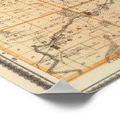 Kaart van het district Adams, staat Iowa Poster (Hoek)