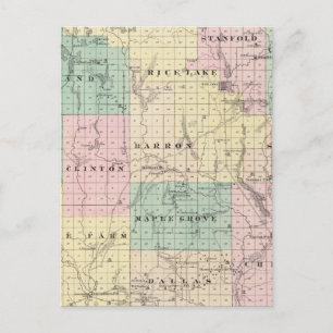 Kaart van het district Barron, staat Wisconsin