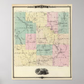 Kaart van het district Barron, staat Wisconsin Poster (Voorkant)