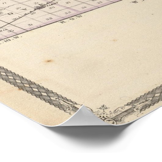 Kaart van het district Benton Poster (Hoek)