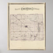 Kaart van het district Benton Poster (Voorkant)